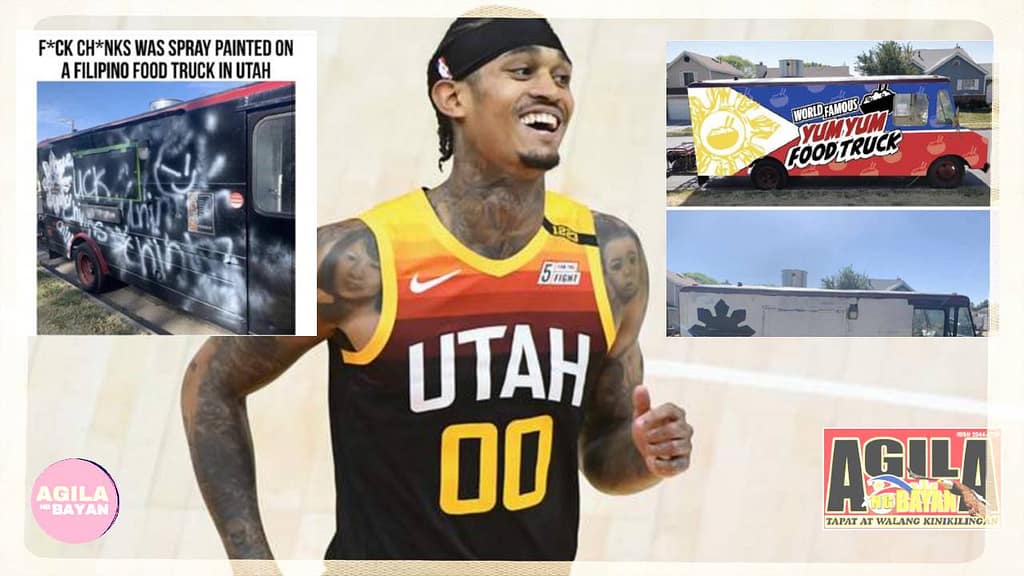 Agad na sumaklolo si Jordan Clarkson ng Utah Jazz sa Filipino owners ng isang Yum Yum Food Truck. Ito'y matapos ma-vandalized ng anti-Asian graffiti